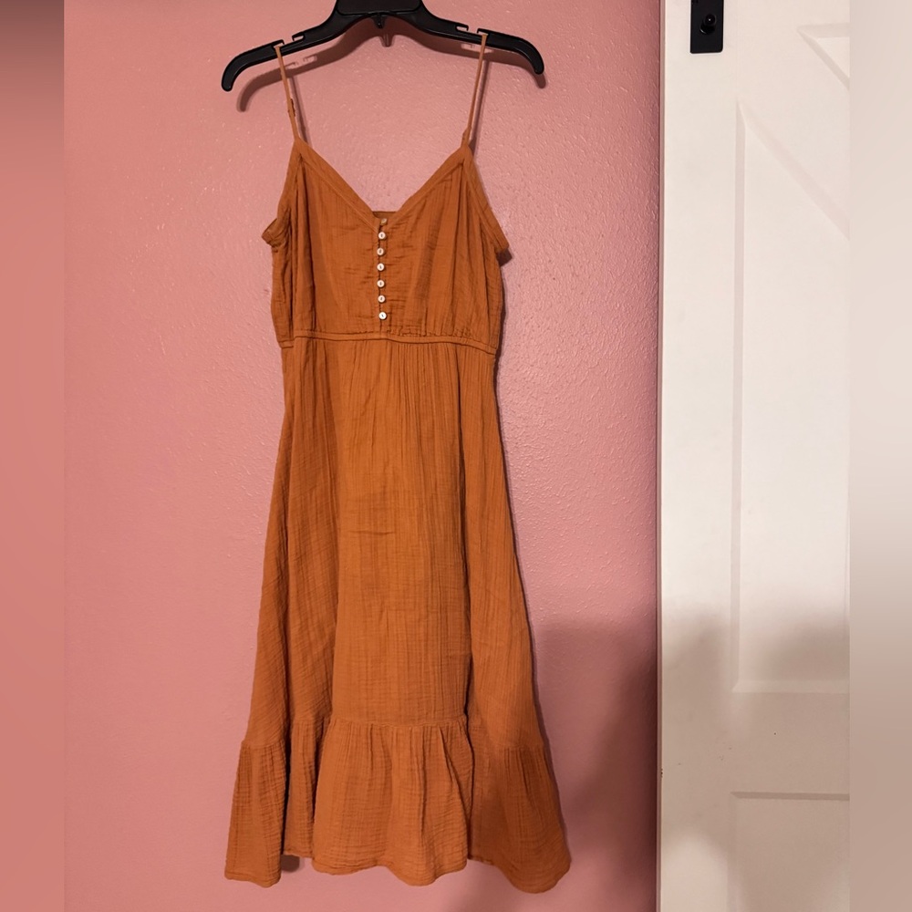Aerie Orange Midi Dress